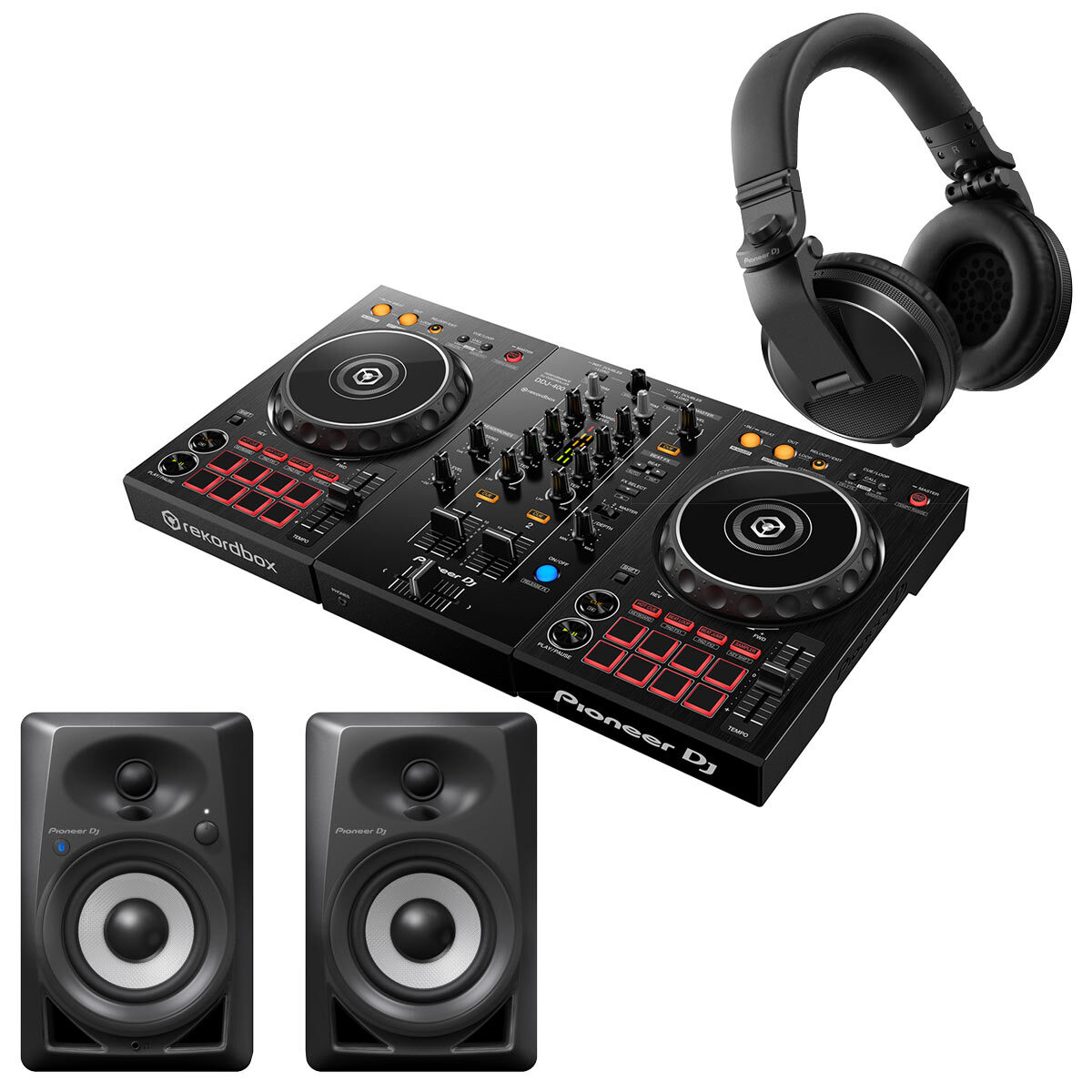 Pioneer DJ DDJ-400 Rekordbox DJ Controller + DM-40D DJ Package