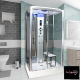 Insignia Diamond 1050 x 850mm Rectangular Steam Shower with Chrome Frame