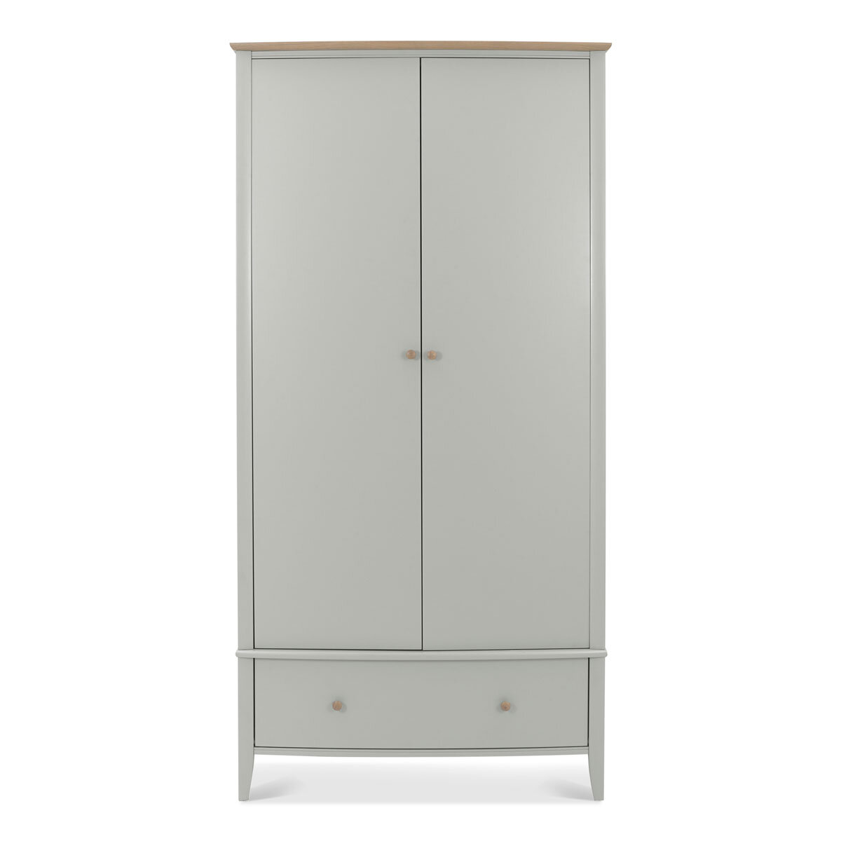 Bentley Designs Whitby Scandi Oak & Grey Double Wardrobe, Front View