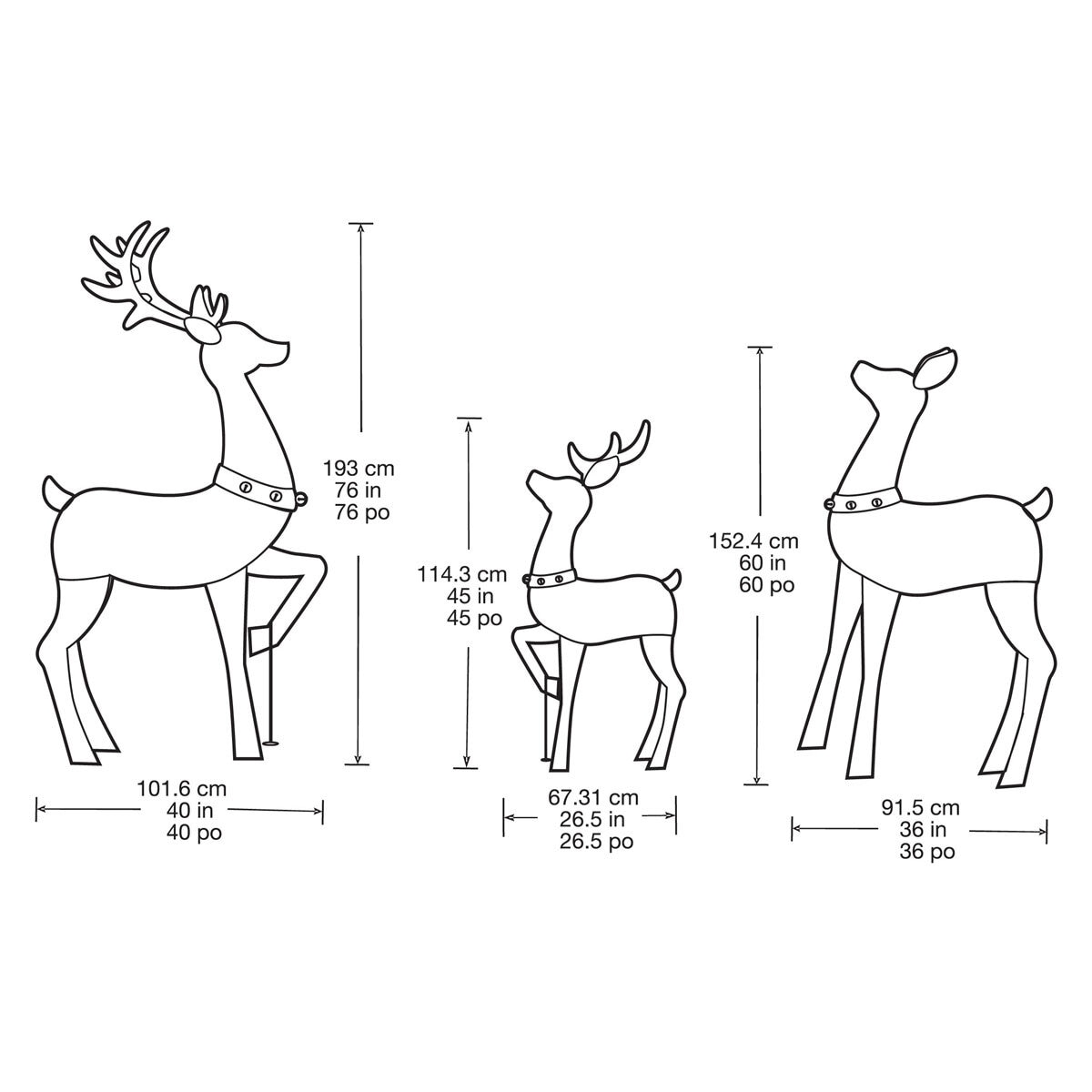 Buy 3pc Deer Family Dimensions at costco.co.uk