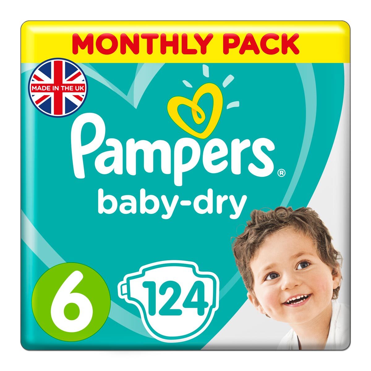 Pampers Baby-Dry Size 6, 124 Monthly Pack