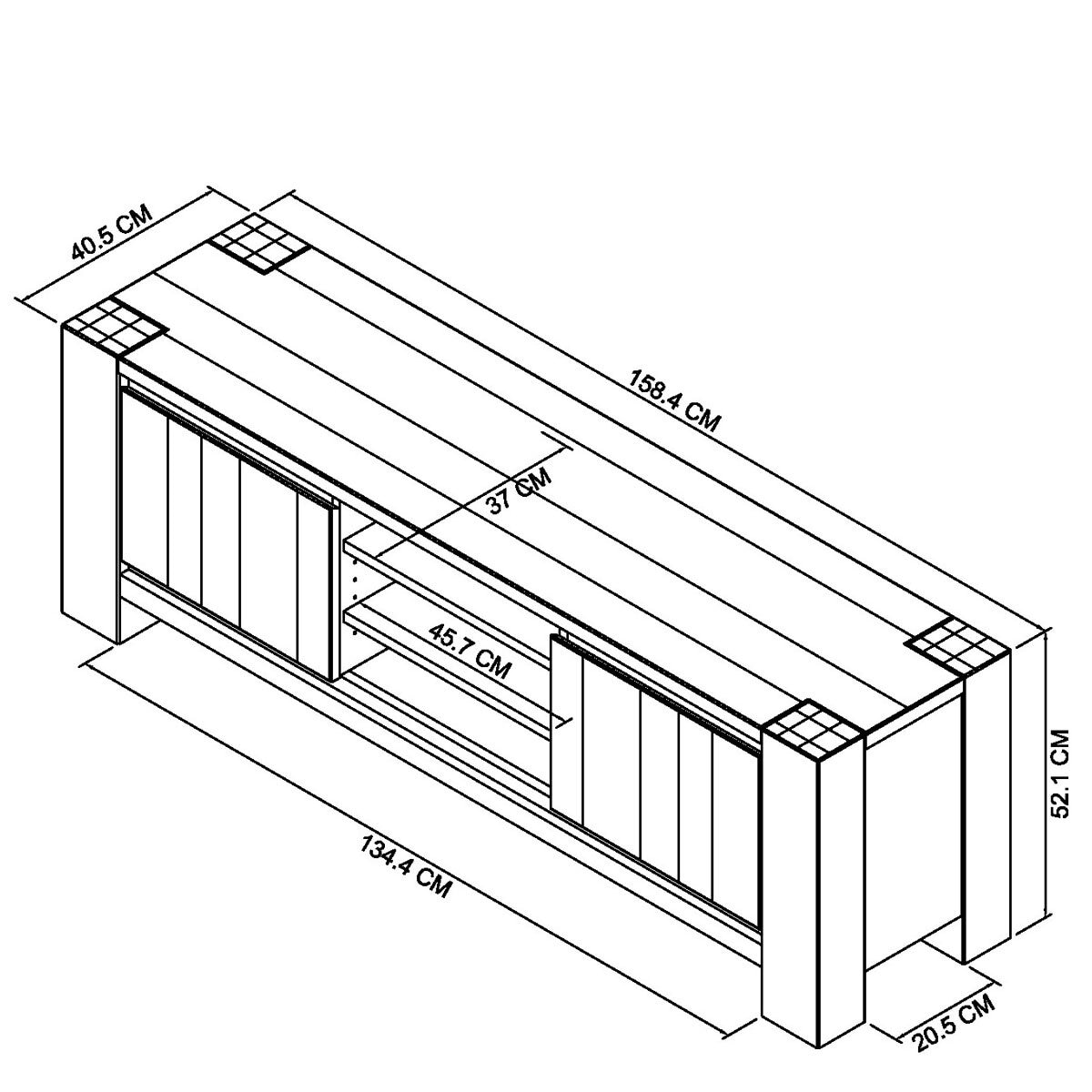 Bentley Designs Sierra Dark Oak Entertainment Unit Dimensions