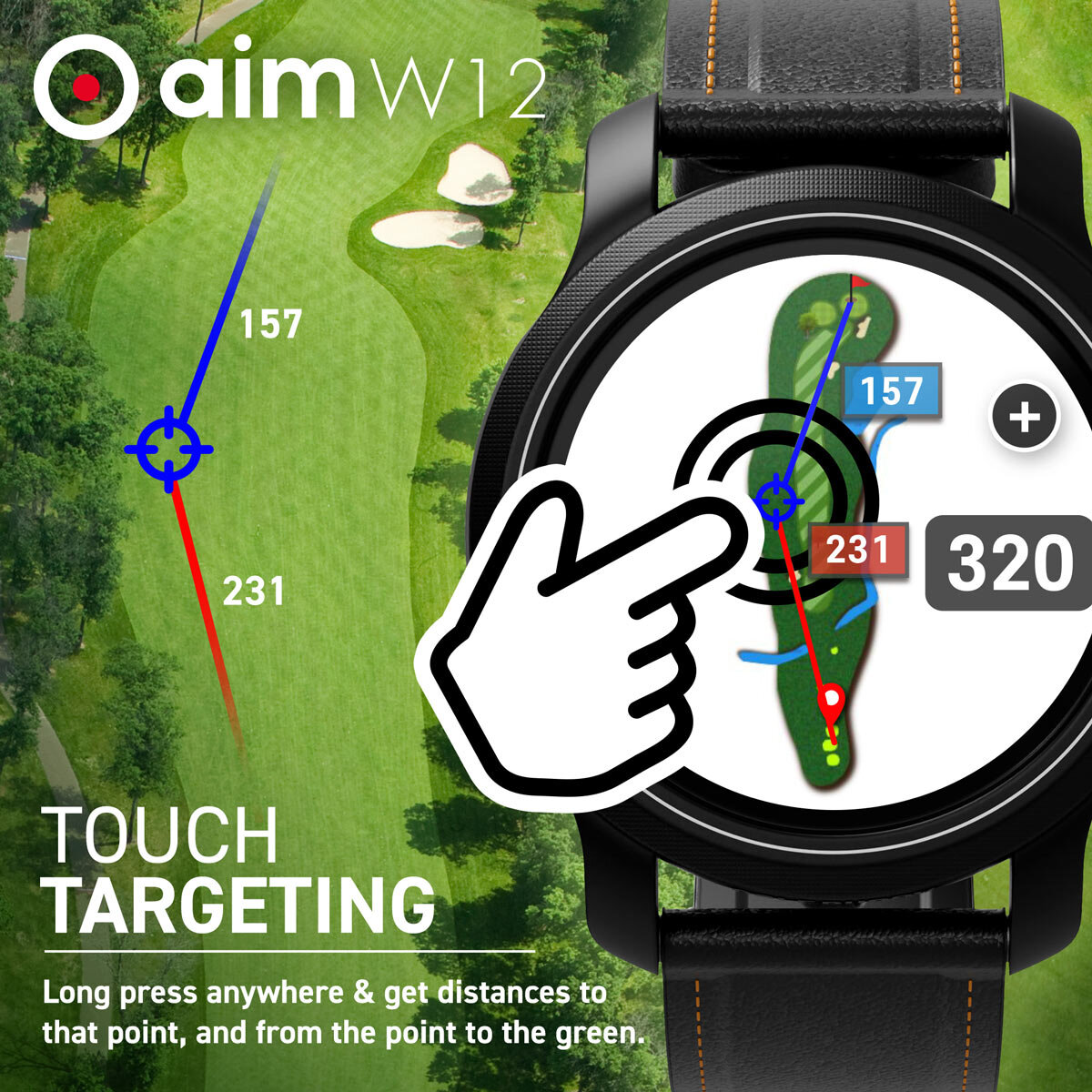 Golf Buddy W12 GPS Watch with Laser Lite2 Rangefinder