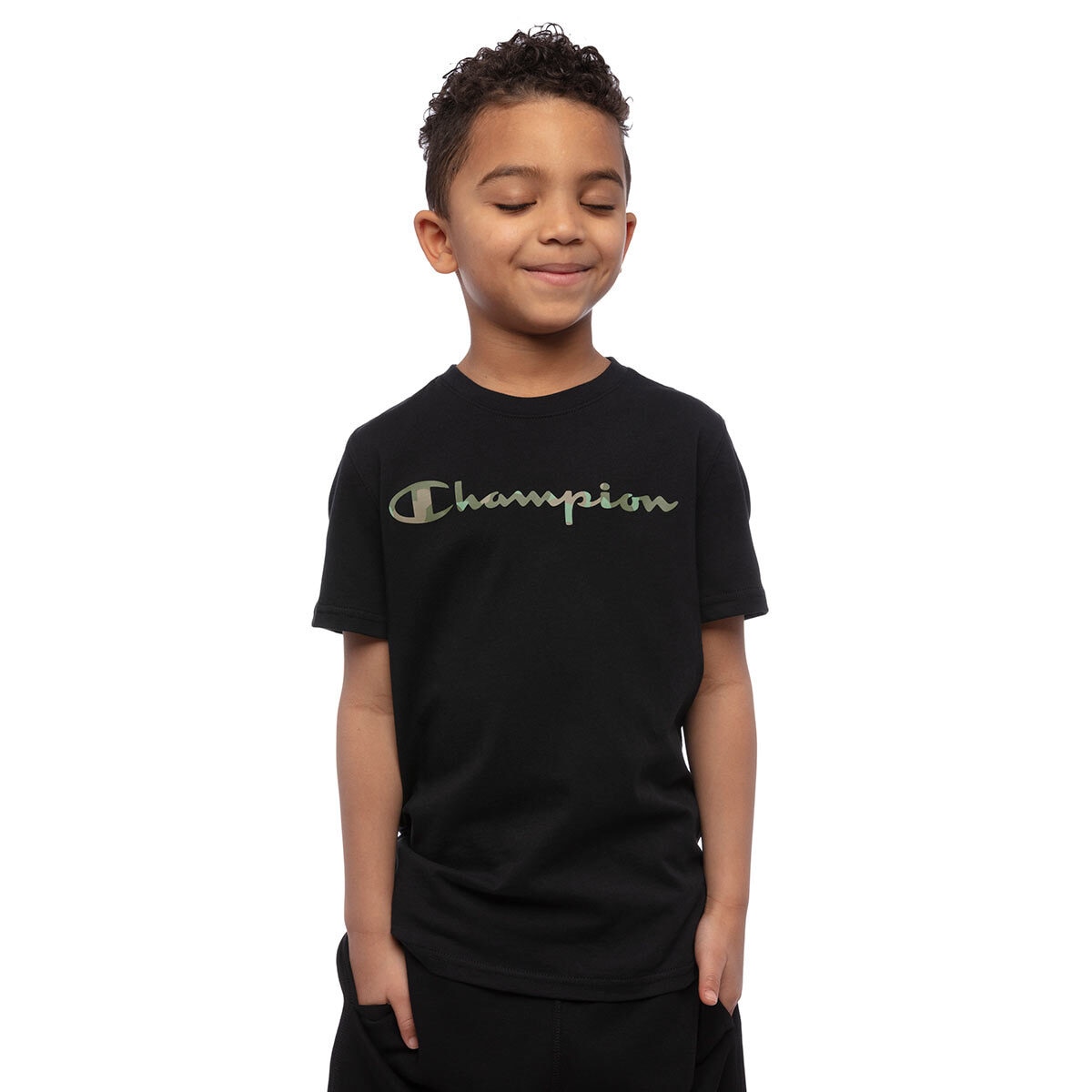 Champion Boy's 2 Pack Short Sleeve T-shirt in Black/Scarlet