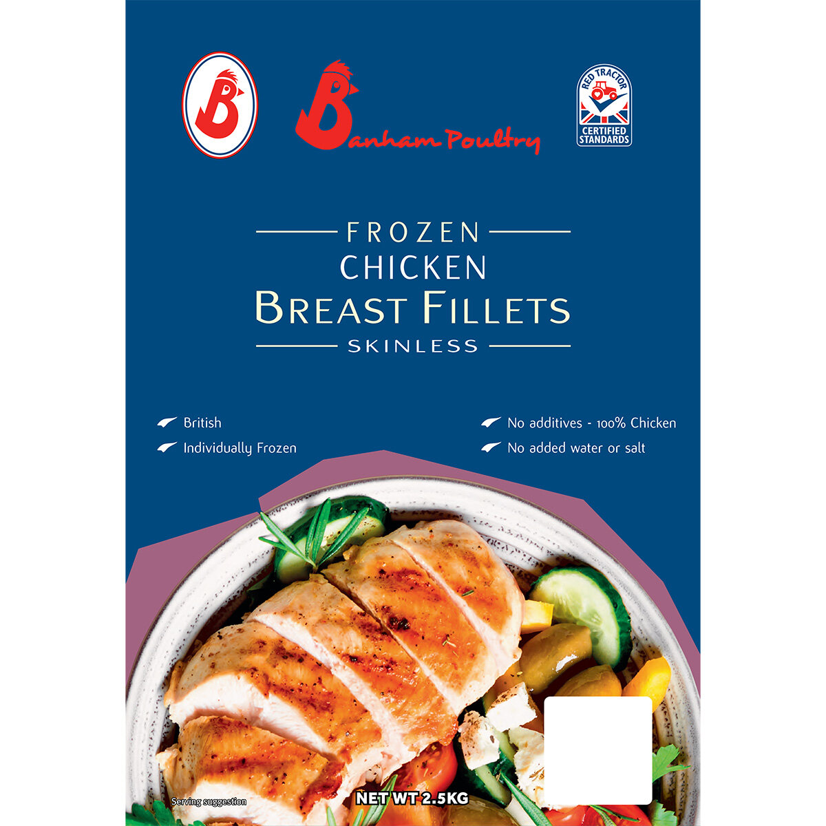 Banham Poultry Frozen Chicken Breast Fillets, 2.5kg