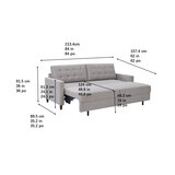 Lillian August Ella Grey Fabric Convertible Sofa Bed