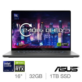 ASUS ROG Zephyrus G16, Intel Core Ultra 9, 32GB RAM, 1TB SSD, NVIDIA GeForce RTX 4070, 16 Inch OLED Gaming Laptop, GU605MI-QR078W