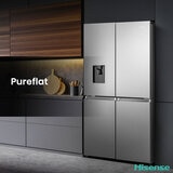 Hisense RQ758N4SWSE, Pureflat Multi Door Fridge Freezer, E Rated in Black