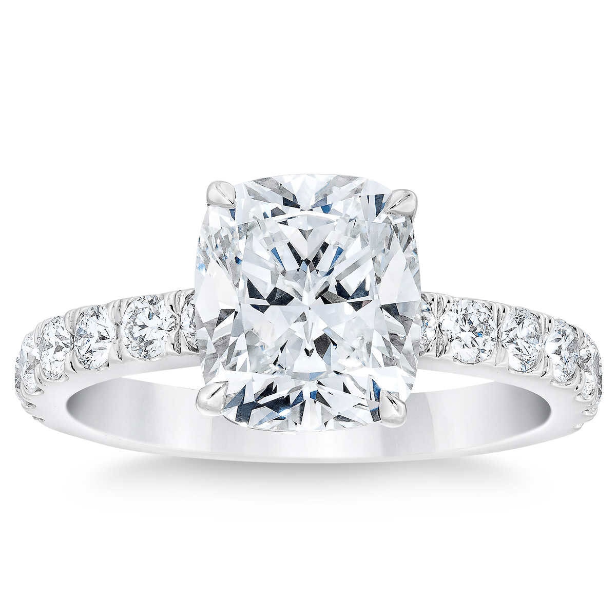 3.60ctw Cushion Cut Diamond Ring, Platinum