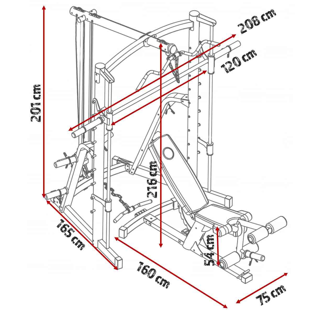 Marcy MWB-1282 Platinum Smith Machine with Weight Bench