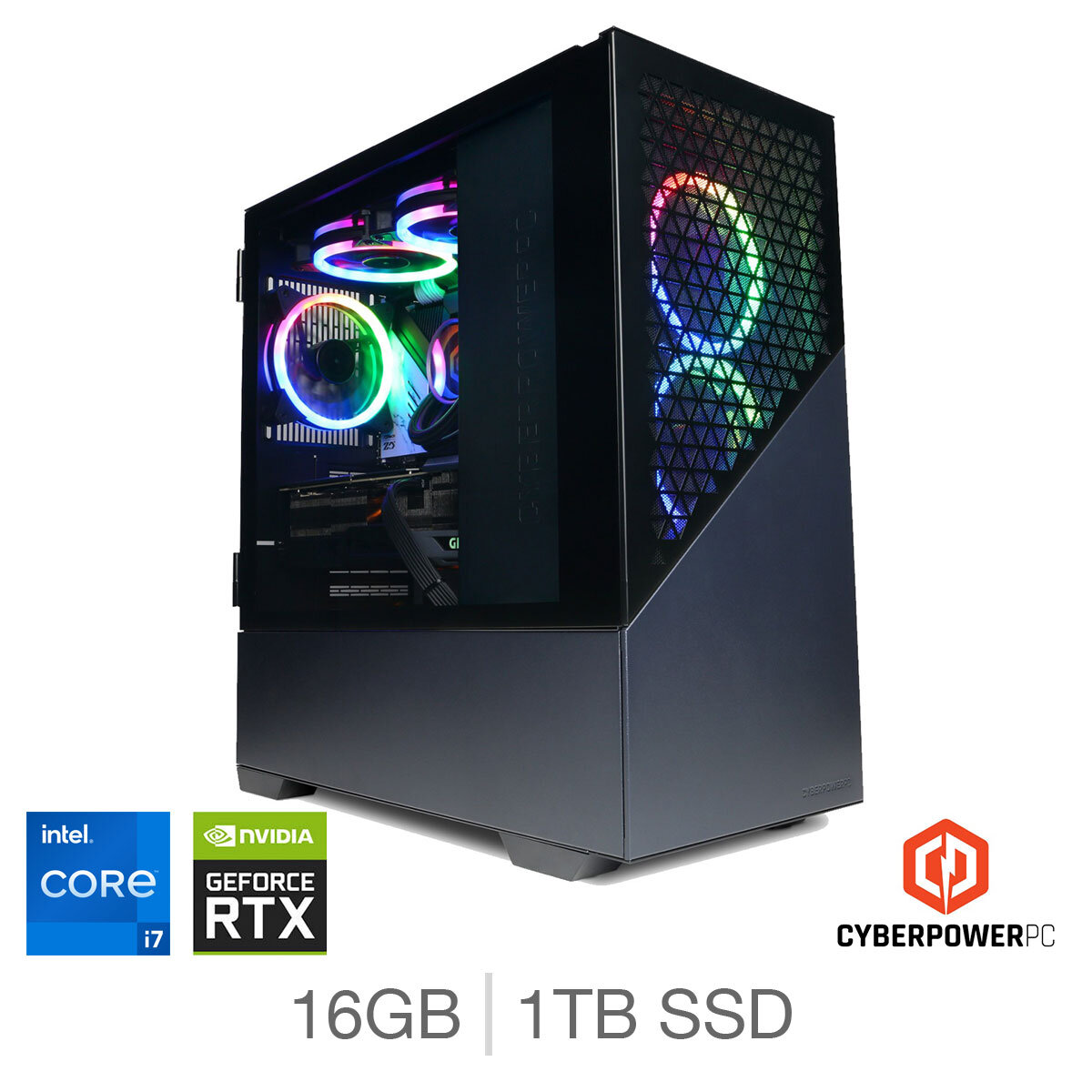 CyberPower, Intel Core i7, 16GB RAM, 1TB SSD, NVIDIA GeForce RTX 4080 Super, Gaming Desktop PC