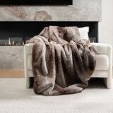 Mon Chateau Luxe Faux Fur Throw in Brown