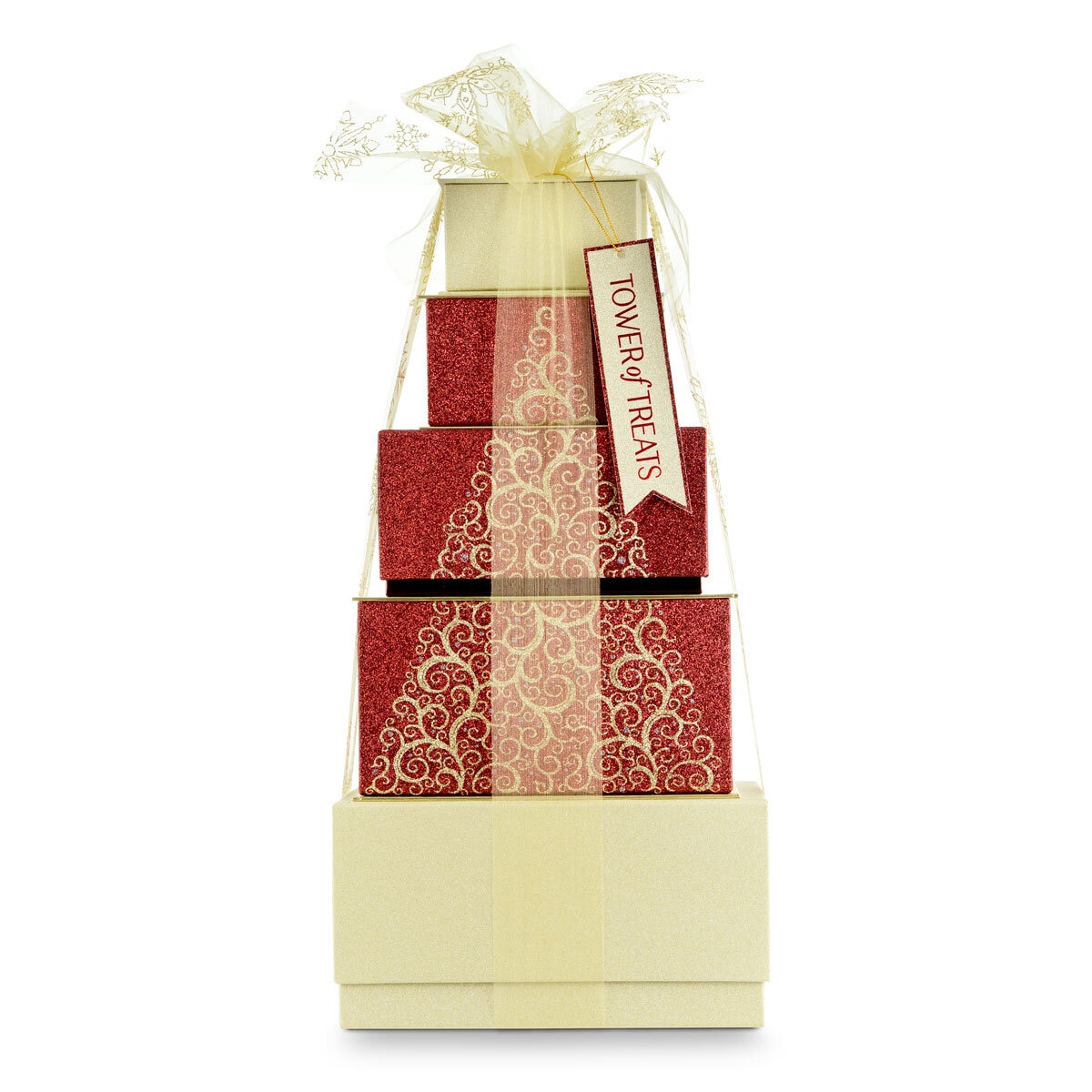 Festive Tower of Treats in Red Design, 2.2kg