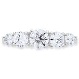 1.57ctw Round Brilliant Cut Diamond 5 Stone Ring, 18ct White Gold