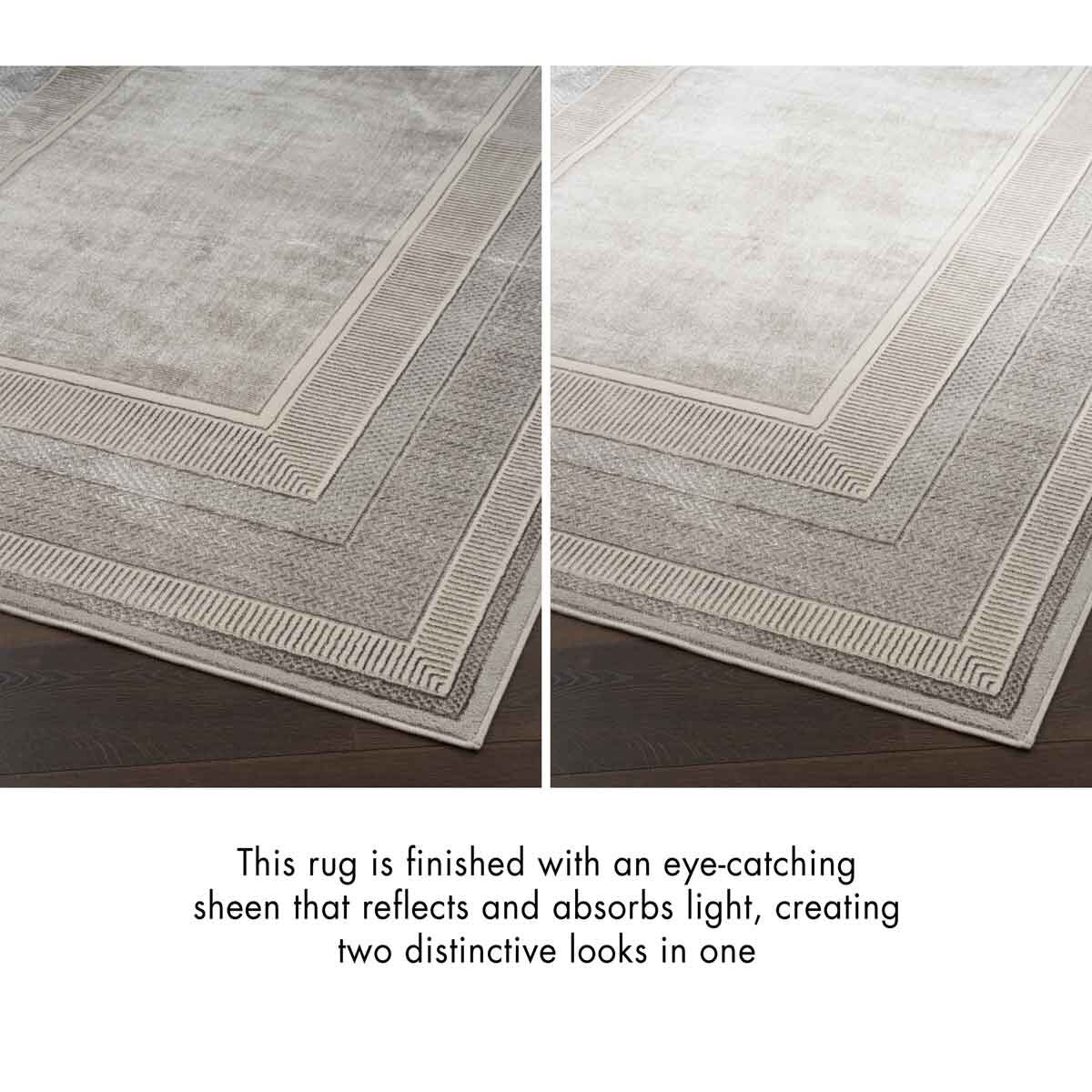 Glitz Silver Border Area Rug, 160 x 220 cm