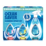 Oceansaver Cleaning Spray Kit, 3 Bottles & 6 Refills