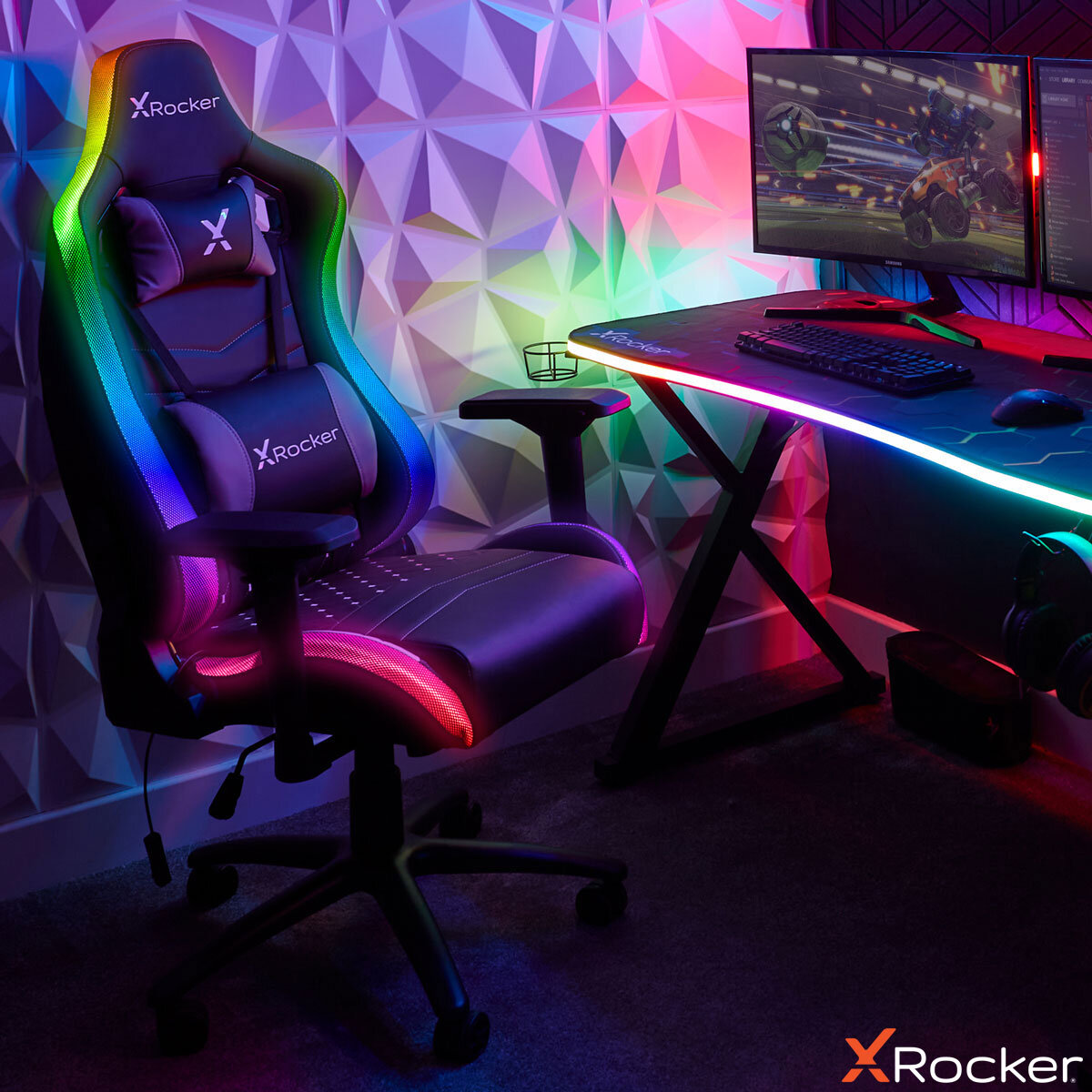 X Rocker Opal RGB Gaming Chair with LED Lights