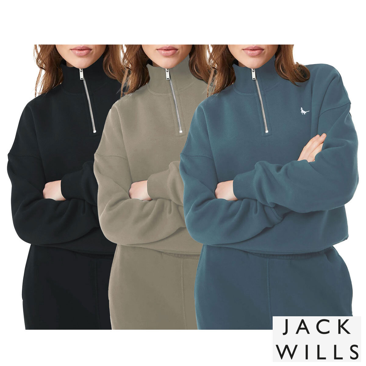 Jack Wills Ladies Honey Lane 1/2 Zip Sweatshirt