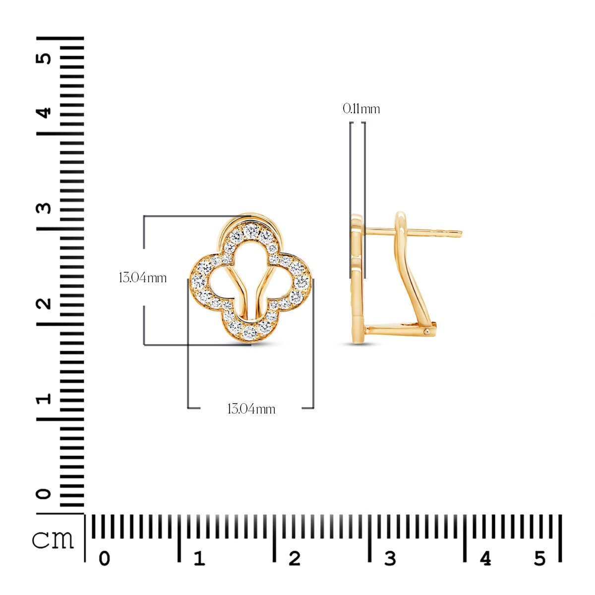 0.60ctw Round Brilliant Cut Diamond Earrings, 14ct Yellow Gold