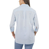 Jachs Ladies Eyelet Long Sleeve Shirt in Blue