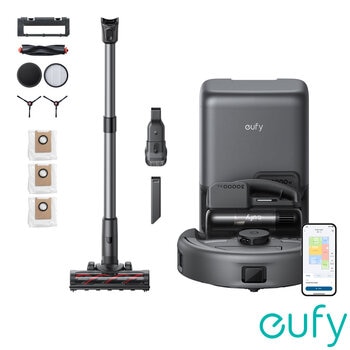 eufy Robot Vacuum 3-in-1 E20 with Handheld Vacuum, Stick Vacuum and Auto-Empty Station, T2070G10