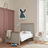 Tutti Bambini Verona Cot Bed with Sprung Mattress, Grey & Oak Finish