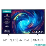 Hisense 65E7KQTUK PRO 65 Inch 4K UHD QLED Smart TV