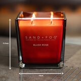 Sand & Fog Square 4 Wick Candle in Blush Rose