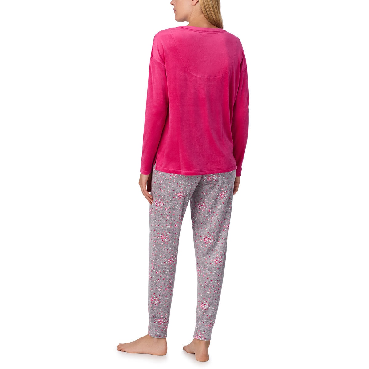 Jane & Bleecker Women's Silky Plush Pyjama Set in Pink