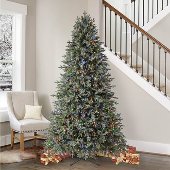 7ft 5 Inch (2.3m) Pre-Lit Aspen Artificial Christmas Tree with 1,850 Colour Changing Radiant Micro LED Lights