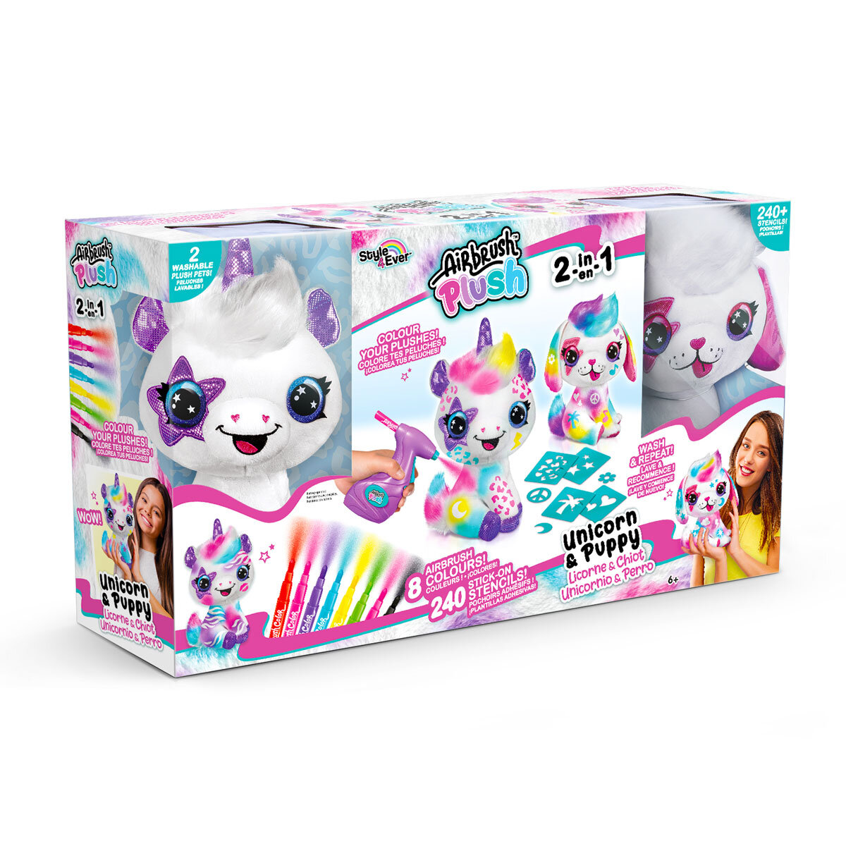 Airbrush Plush Unicorn & Puppy 2 Pack (6+ Years) | Costco UK