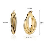 14ct Yellow Gold Triple Hoop Earrings