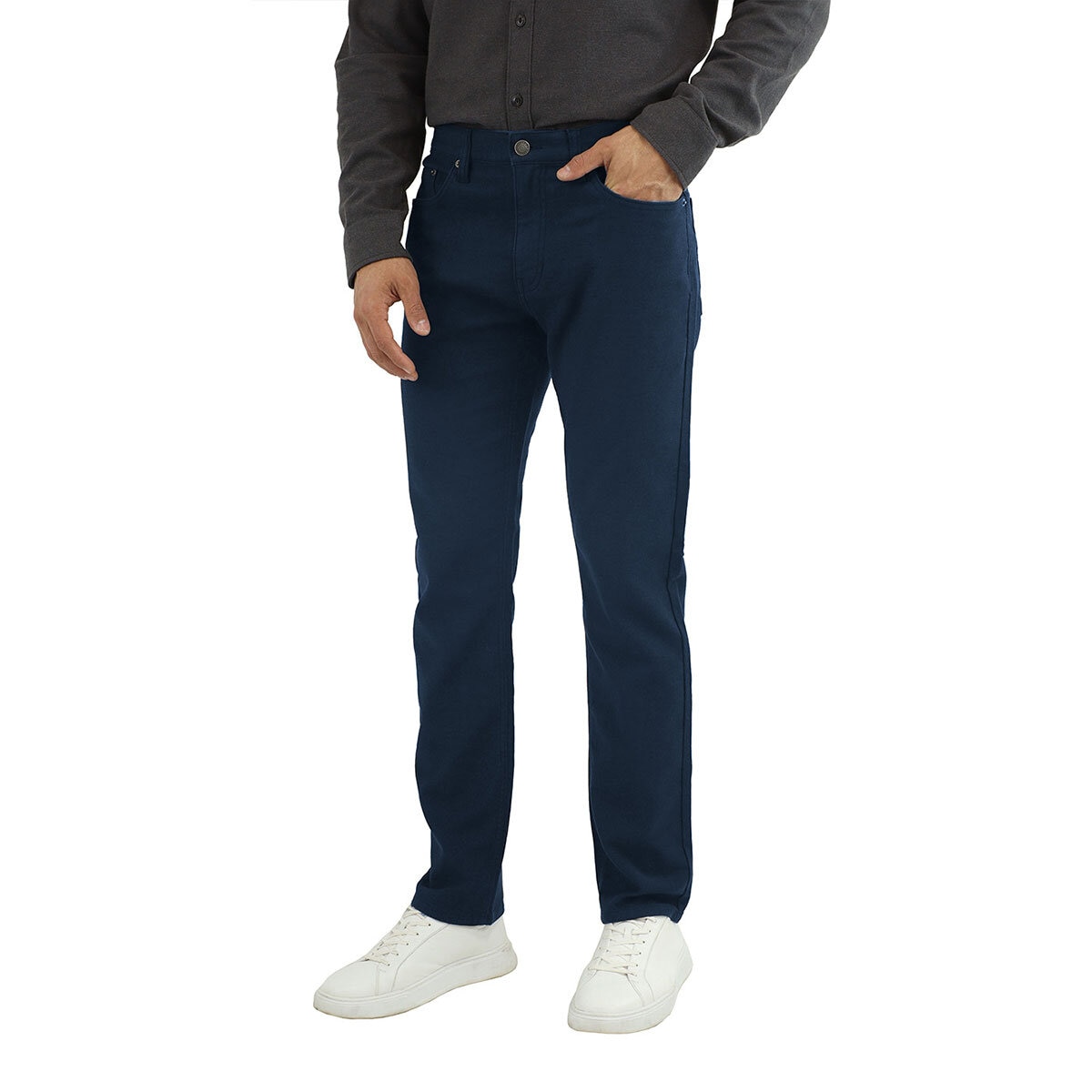 Jachs Loopback Twill Pant in Navy