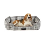 Kirkland Signature Tufted Cuddler Pet Bed 30" x 22" (76cm x 56cm) in Beige Plaid