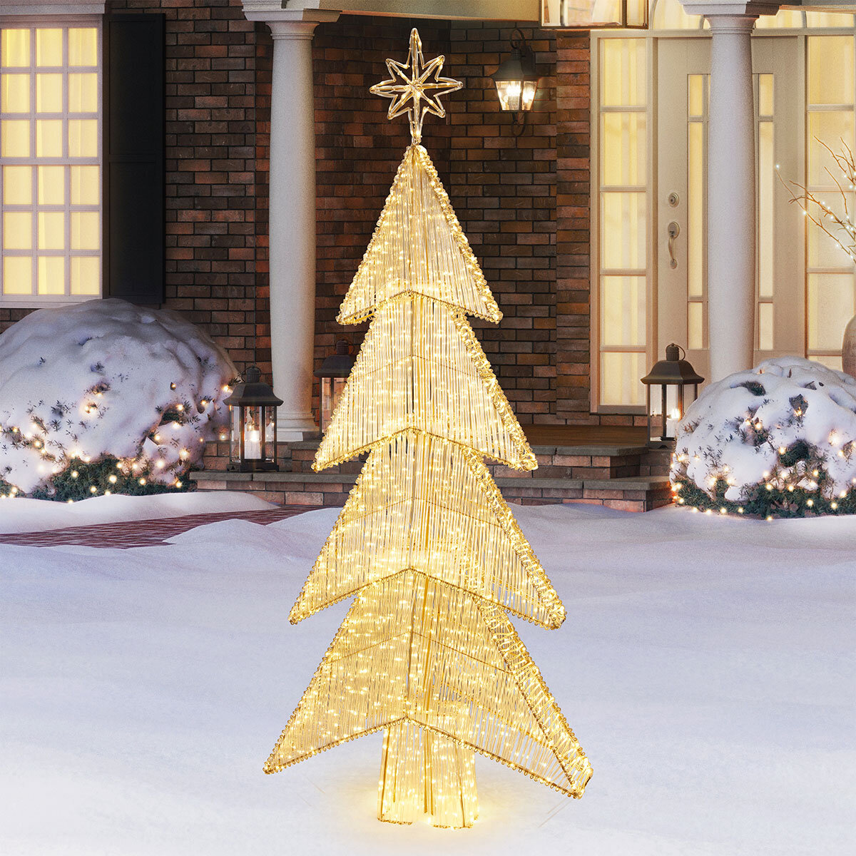 7ft (2.1m) String Lighted Tree with 2000 Warm White LED Lights