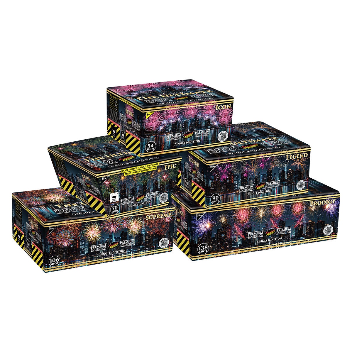 Standard Fireworks The Ultimate 5 Pack Single Ignition, 458 Shots