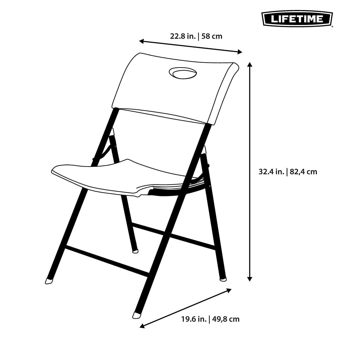 Lifetime Light Commercial Folding Chair with Carry Handle