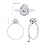 0.90ctw Pear & Round Brilliant Cut Diamond Halo Ring, Platinum