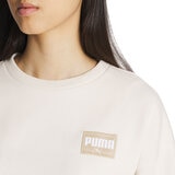 Puma Ladies Patched Up Crewneck in Taupe