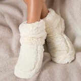 Warmies Fully Heatable Wellness Slipper Boot in Cream