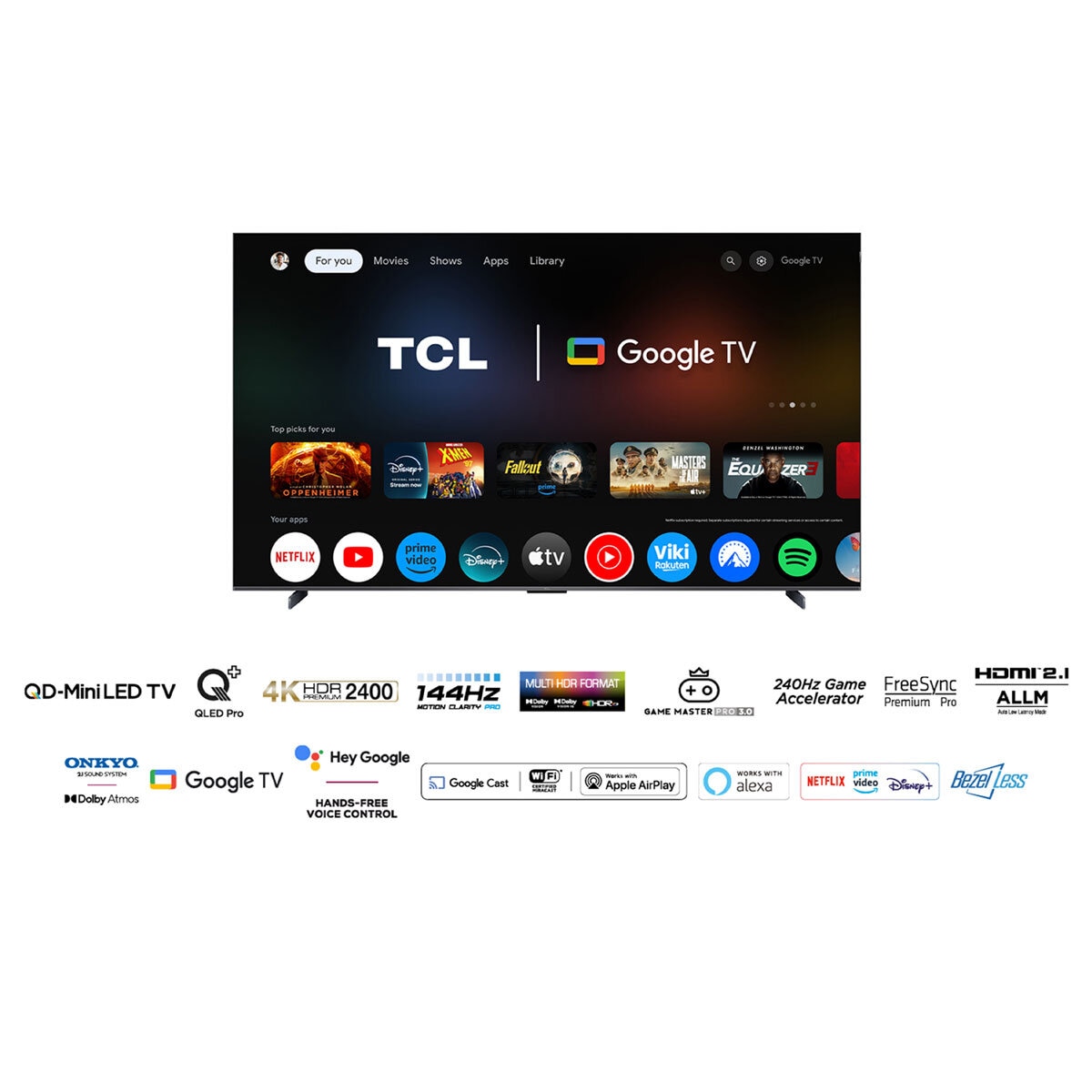 TCL 98Q9BK 98 Inch Mini LED 144 Hz TV