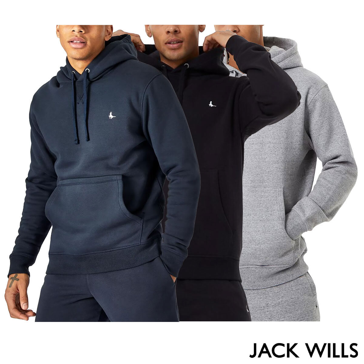 Mens grey jack wills hoodie online