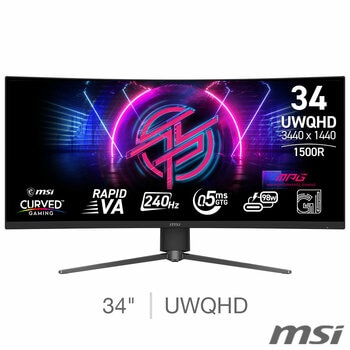 MSI MPG 346CQRF X24 34 inch UWQHD 240Hz VA Gaming Monitor, 9S6-3DD94M-003 MSI MPG 346CQRF X24 34 inch UWQHD 240Hz VA Gaming Monitor, 9S6-3DD94M-003