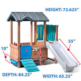 Buy Woodland Adventure Playhouse & Slide Dimensions Image at Costco.co.uk