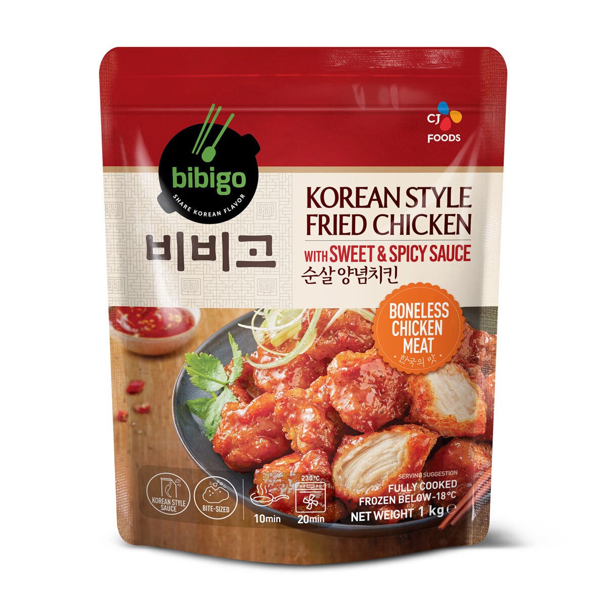 Bibigo Korean Style Chicken With Sweet Spicy Sauce 1kg