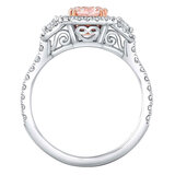 2.24ctw Radiant Cut Pink Diamond Halo Ring, Platinum