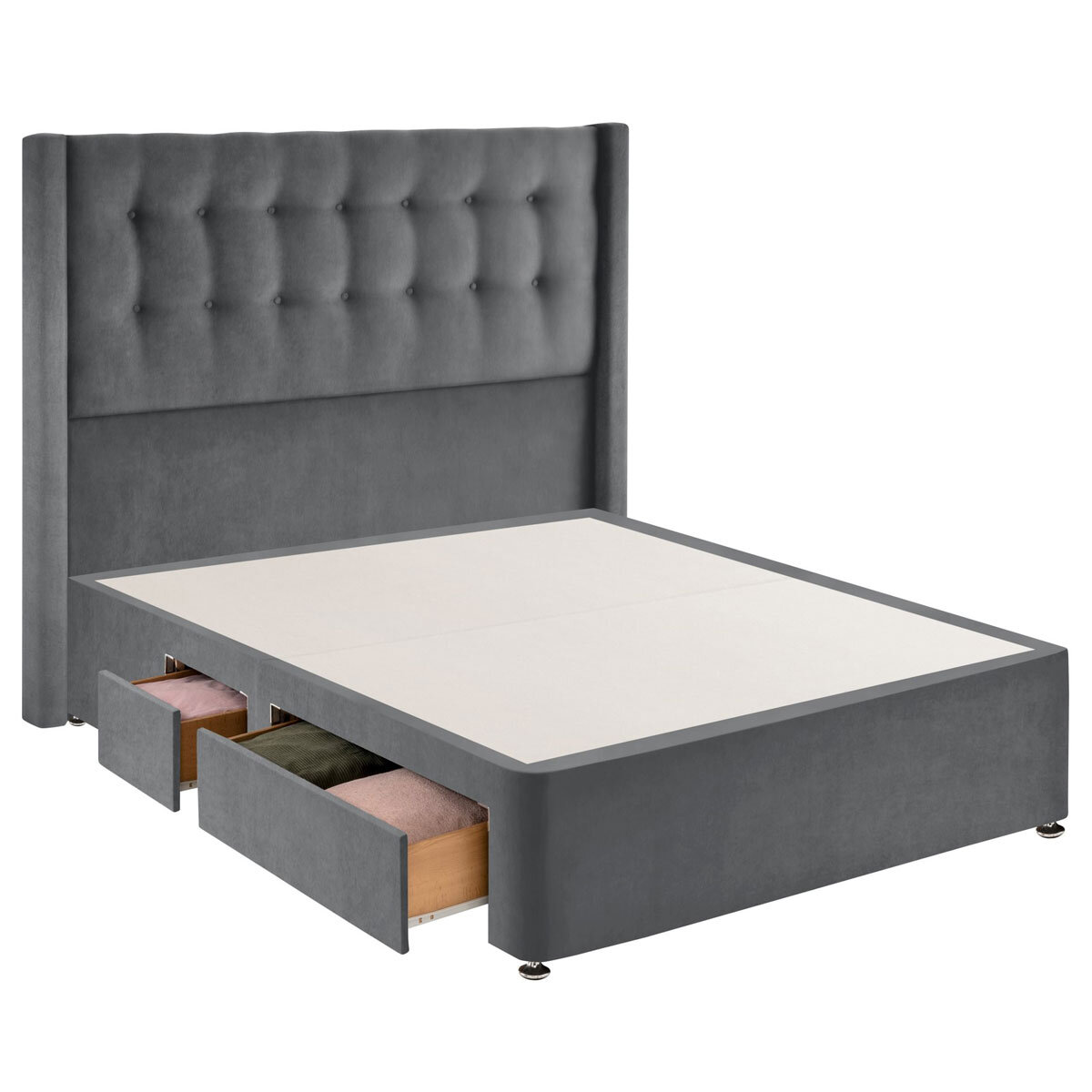 Silentnight Bloomsbuty conti divan in charcoal grey