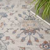 Elegant heirloom rug, tradtional design in ivory, grey  floral tones