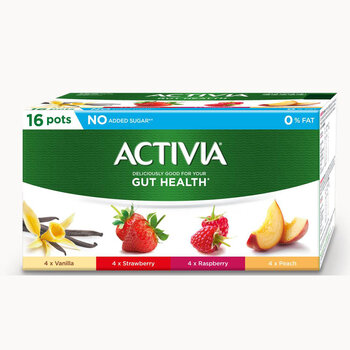 Activia 0% Fat Mixed Fruit Yogurt, 16 x 115g