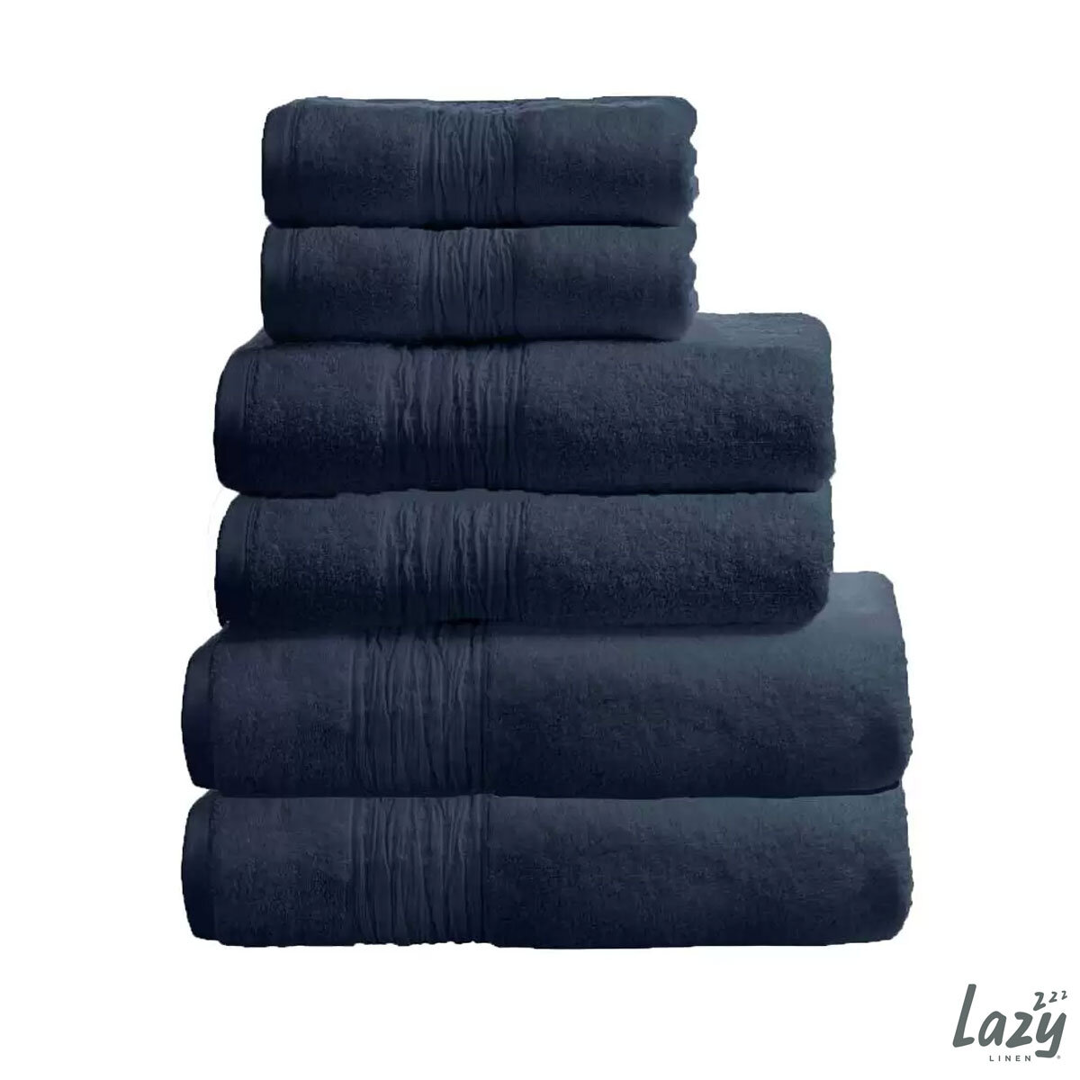 Lazy Linen 6 Piece Towel Bundle in 6 Colours, 2 x Hand Towels, 2 x Bath Towels & 2 x Bath Sheets